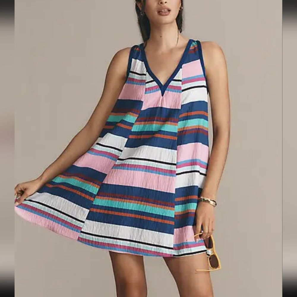 Plenty By Tracy Reese Reese V-Neck Swing Dress. Striped Pattern. Size Small.‎